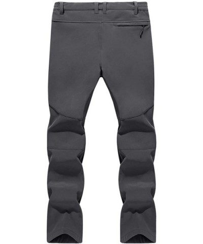 Men's Ski Water Repellent Softshell Fleece Lined Hiking Pants Tactical Trousers - 002 Zipper Gray - C9192THRW93 $24.42 Sport