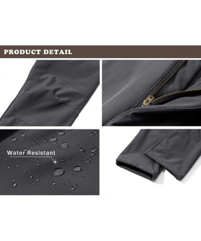 Men's Ski Water Repellent Softshell Fleece Lined Hiking Pants Tactical Trousers - 002 Zipper Gray - C9192THRW93 $24.42 Sport