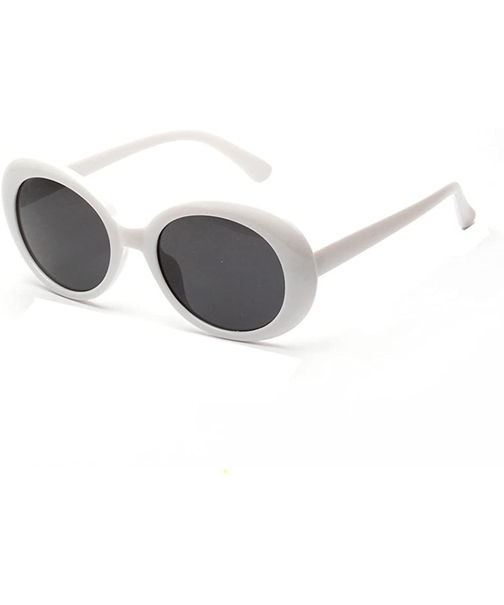 Fashion Men Womens Retro Vintage Round Frame UV Glasses Sunglasses - White - C6195NHMO8I $14.20 Round