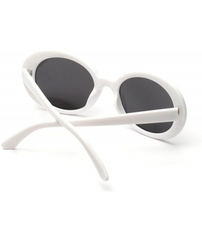 Fashion Men Womens Retro Vintage Round Frame UV Glasses Sunglasses - White - C6195NHMO8I $14.20 Round