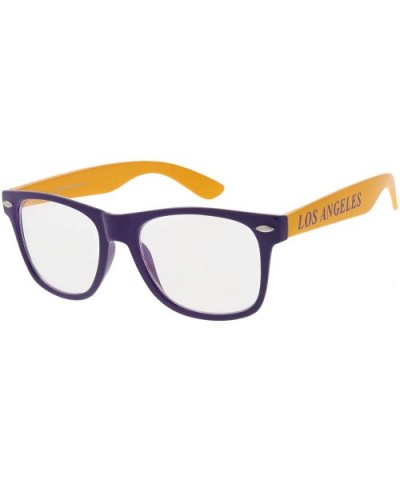 Team Sports Basketball City Two-Tone Horn Rimmed Sunglasses (Los Angeles Clear) - CF11DHWOQBT $6.34 Sport
