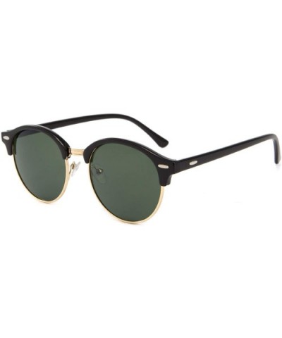 Cat Eye Vintage Rimless Sunglasses UV400 Protection Metal Glasses For Men For Women 4246 - Black&green - CB18SHIR6LA $4.64 Ca...