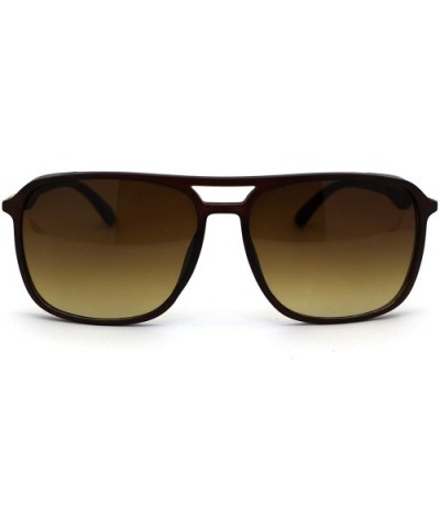 Mens Elegant Chic Plastic Rectangular Side Visor Racer Sunglasses - Matte Brown - C618ZMCYTEZ $7.84 Rectangular