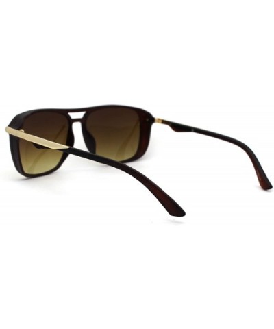 Mens Elegant Chic Plastic Rectangular Side Visor Racer Sunglasses - Matte Brown - C618ZMCYTEZ $7.84 Rectangular