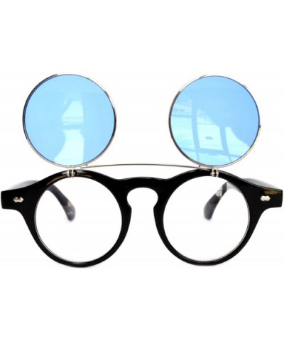 Steampunk Retro Gothic Vintage Hippie Colored Metal Round Circle Frame Sunglasses Colored Lens - C6186Z2TSOZ $7.60 Round