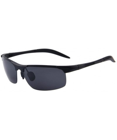Men's UV400 Polarized Driving Sunglasses Ultra Lightweight Sun Glasses - Black - C217YW08ACM $7.56 Rimless