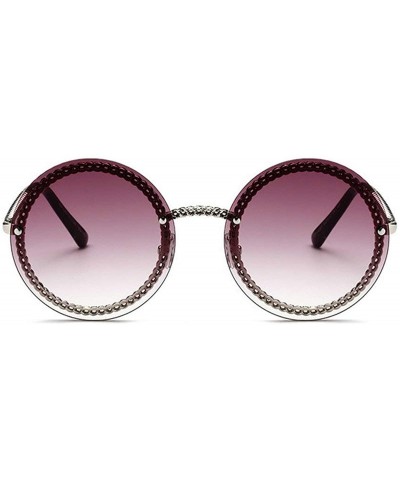 Fashion Round Sunglasses Lady Vintage Metal Frame Gradient Sun Glasses UV400 - C5 - CM18RLT7EHE $9.90 Round