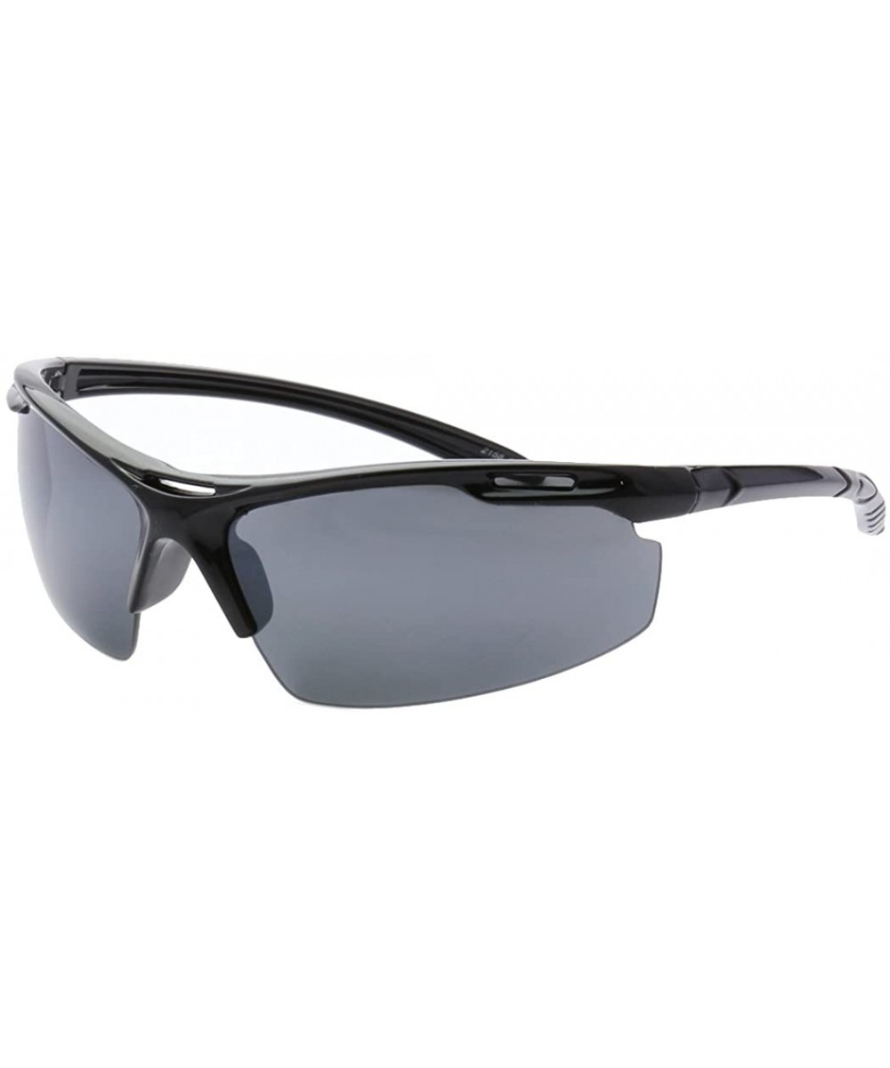 Half Framed Outdoors Sports Sunglasses UV400 - Black Black - CR12KW90DIT $4.73 Sport