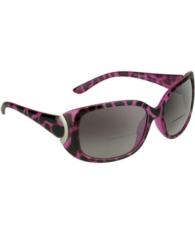 Women's Bifocal Reading Sunglasses Gradient Lens Black Brown Pink Cheetah Frames with Gold or Silver Accent - C718E5RSMC6 $14...