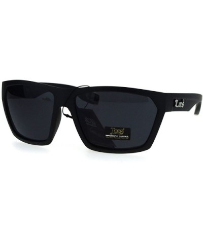 Mens Locs Sunglasses Black Wrap Around Trapezoid Frame Metal Tip UV 400 - Matte Black - C9184HDDLSL $6.11 Wrap