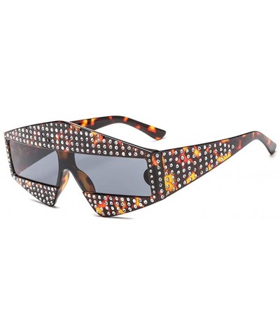 Fashion Show Sunglasses Cool Goggles with Case Plastic Durable Frame UV Protection - Leopard Print - C618LD8L7K9 $17.91 Aviator