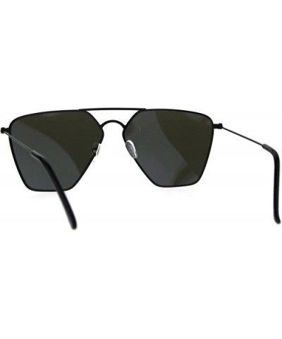 Angular Squared Flat Top Pilots Color Mirror Metal Sunglasses - Black Purple - C4186C2GY0C $9.71 Oval