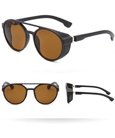 Men Polarized Vintage Eye Sunglasses Retro Stylish Eyewear Fashion Radiation Protection - Coffee - CO18S0QZ3CG $2.81 Semi-rim...