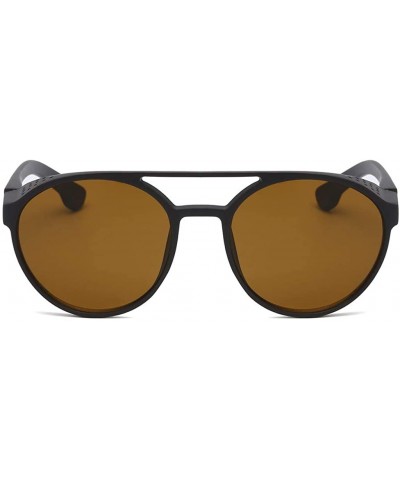 Men Polarized Vintage Eye Sunglasses Retro Stylish Eyewear Fashion Radiation Protection - Coffee - CO18S0QZ3CG $2.81 Semi-rim...