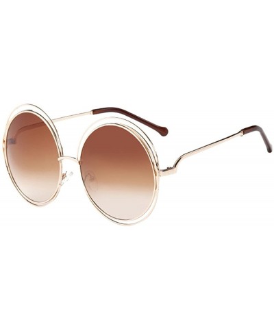 Polarized Sunglasses Classic Small Round Metal Frame for Women Men - C - C9199AU3G27 $6.57 Oversized