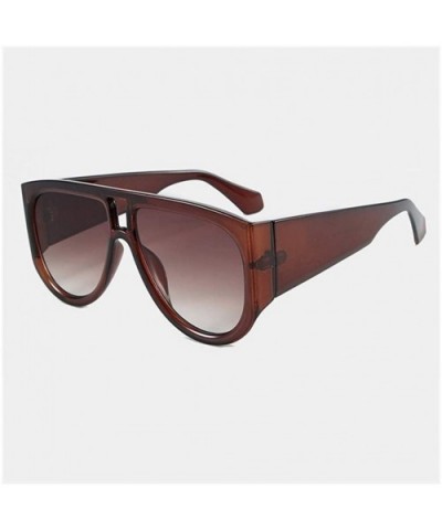 Oversized Sunglasses for Men and Women UV400 - C2 Brown Brown - CN1989Q0K4Q $9.40 Round