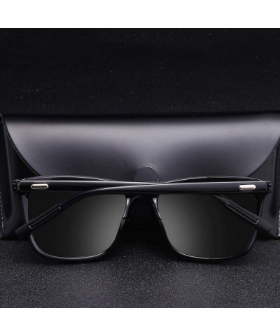 Square Polarizing Sun Glasses Men Polarized Sunglasses Elasticity Frame Women Er Sunglases Man - Dark Green - CT199CSO99X $13...