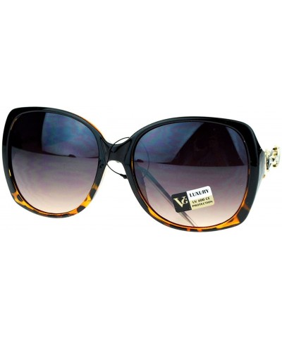 Classic Square Frame Sunglasses Womens Designer Fashion Eyewear - Black Tortoise - CF1263CIXSB $5.74 Square