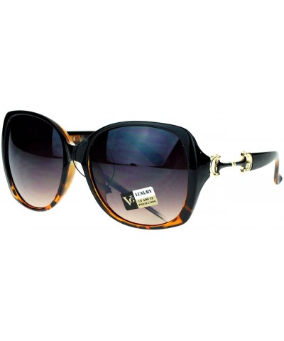 Classic Square Frame Sunglasses Womens Designer Fashion Eyewear - Black Tortoise - CF1263CIXSB $5.74 Square