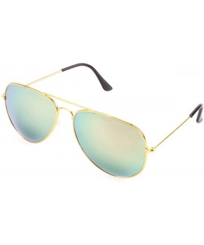 Classic Aviator Sunglasses Eyeglasses - Gold Frame Pink Lens - CZ18D9ZS0RK $8.00 Aviator