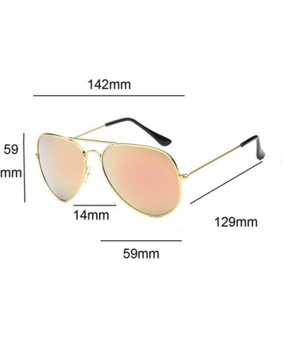 Classic Aviator Sunglasses Eyeglasses - Gold Frame Pink Lens - CZ18D9ZS0RK $8.00 Aviator