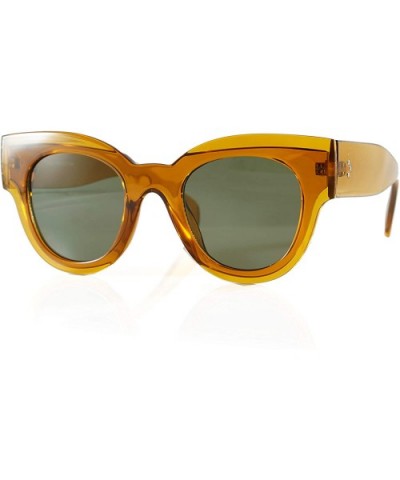 Oversize Layered Bold Thick Frame Cat-Eye Sunglasses A264 - Brown Green - CF18Q5N449Z $5.67 Cat Eye