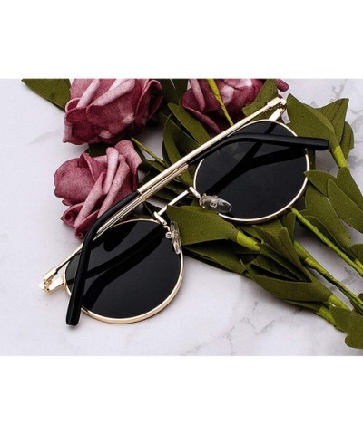 Clear Lens Metal Frame Sunglasses Retro Woman Yellow Red Sun Glasses Round Gold UV400 Birthday Gift Items - T8 - CO197A2M65U ...