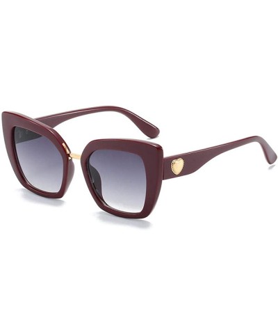Square Sunglasses Love Cat Eyes Sunglasses Female Trend Sunglasses - CA18XDG3Y8H $35.61 Aviator