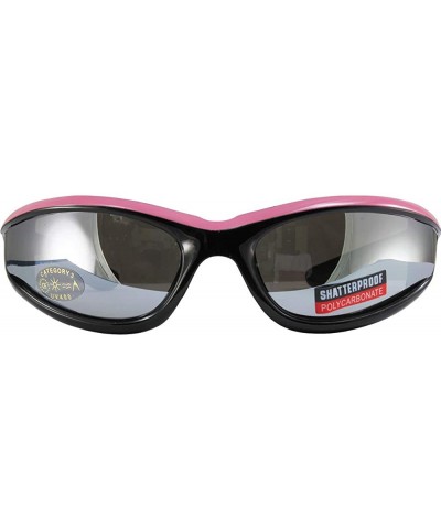 Eyewear Black and Pink Frame Hawkeye Ladies Riding Glasses - Pink - CL11J8N5KMZ $11.28 Goggle