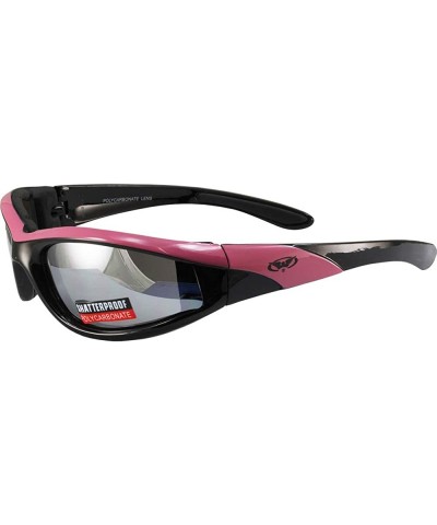 Eyewear Black and Pink Frame Hawkeye Ladies Riding Glasses - Pink - CL11J8N5KMZ $11.28 Goggle