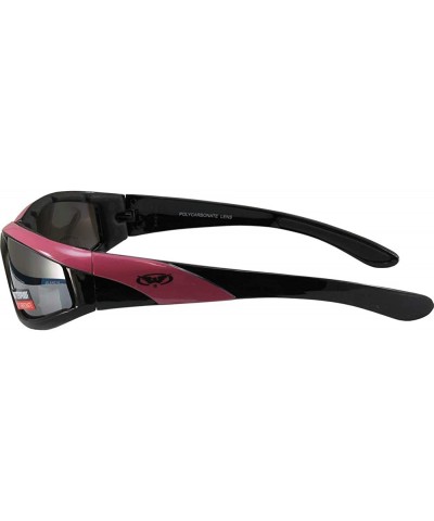 Eyewear Black and Pink Frame Hawkeye Ladies Riding Glasses - Pink - CL11J8N5KMZ $11.28 Goggle