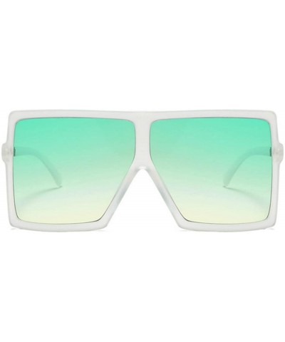 Oversized Square Sunglasses for Women Men Flat Top Shades Sunglasses - Transparency-green - C5199LNY9R6 $7.84 Square