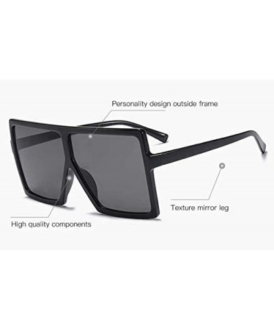 Oversized Square Sunglasses for Women Men Flat Top Shades Sunglasses - Transparency-green - C5199LNY9R6 $7.84 Square