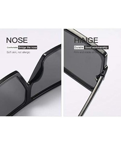 Oversized Square Sunglasses for Women Men Flat Top Shades Sunglasses - Transparency-green - C5199LNY9R6 $7.84 Square