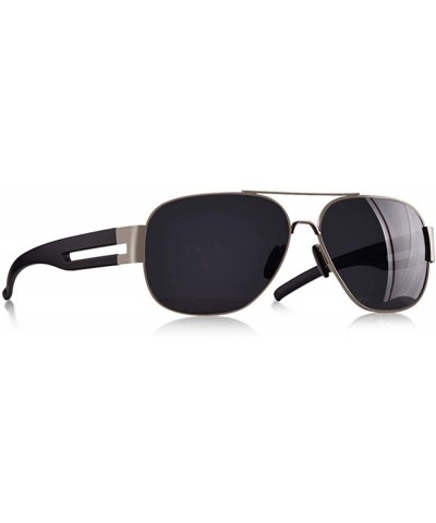 Men's Sunglasses Brand Design Metal Frame TR90 Temple Oversized C1Black - C4gun - CP18Y2OTLMX $15.90 Oversized