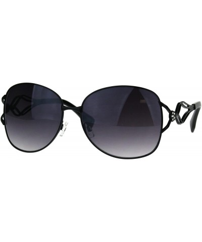 Womens Butterfly Metal Rim Diva Rhinestone Bling Sunglasses - Black Smoke - C41884C7C20 $9.67 Butterfly