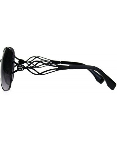 Womens Butterfly Metal Rim Diva Rhinestone Bling Sunglasses - Black Smoke - C41884C7C20 $9.67 Butterfly