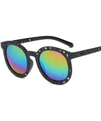 Sunglasses for Women Hollow Simple Sunglasses Accessories Beach Sun Glasses - Black-rainbow Color - CQ18W7GQ78L $18.48 Oversized