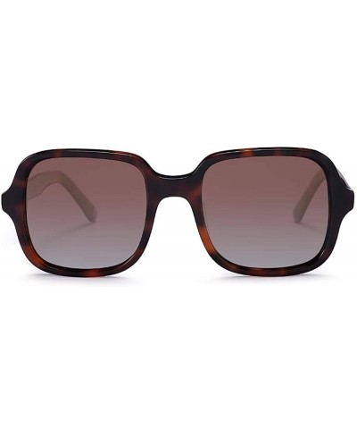 Vintage Acetate Polarized Oversize Square Sunglasses Designer Elegant Thick Frame For Women Men UV Protection - C0192HUYRIN $...