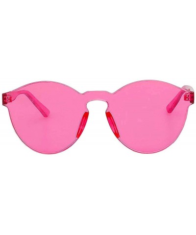 Colorful Transparent Vintage Party Sunglasses Pink Clear Frame Pink Lens Brand - C8185ULYAD0 $8.67 Sport