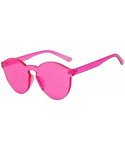 Colorful Transparent Vintage Party Sunglasses Pink Clear Frame Pink Lens Brand - C8185ULYAD0 $8.67 Sport