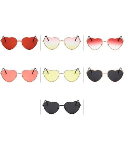 Women Cute Heart Shape Metal Frame Sunglasses with Case UV400 Protection - Gold Frame/Grey Lens - CP18WM9G30I $16.61 Rimless