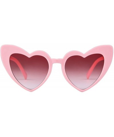 Clout Goggle Heart Sunglasses Vintage Cat Eye Mod Style Retro Kurt Cobain Glasses - Pink Pink - CA188Y065YA $6.23 Rimless