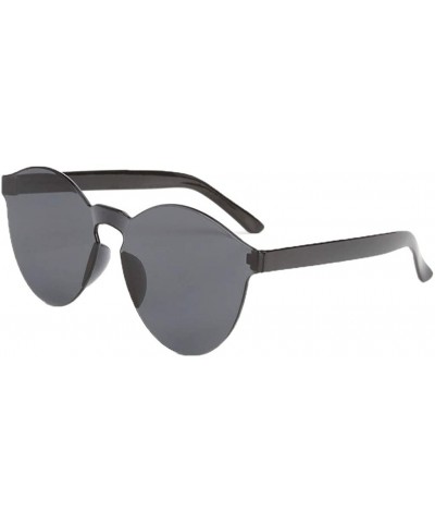 Round Rimless Sunglasses Tinted Eyewear Transparent Candy Color Eyeglasses Couple Sun Glasses Shades 2DXuixsh - CQ18SXOZ93Y $...