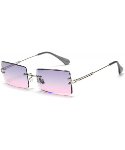 Women Men Summer Black Red Pink Small Rectangular Sun glasses For women UV400 - Pink Purple - CS18W8X0NZI $30.79 Rectangular