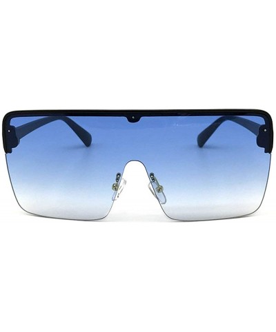 New Oversized Top Mono Lens Shield Protect Blowing Sand Sunglasses Unisex Retro Square Rimless Glasses - C518LIUK3TA $10.93 S...