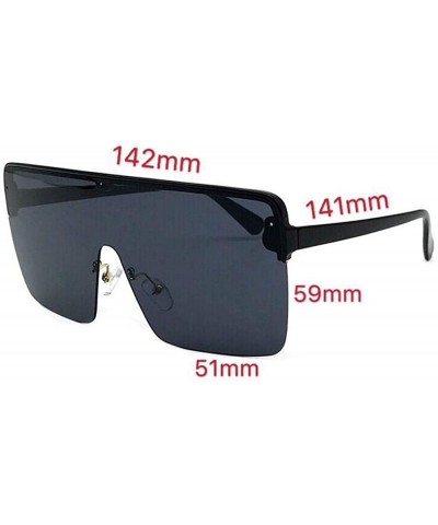 New Oversized Top Mono Lens Shield Protect Blowing Sand Sunglasses Unisex Retro Square Rimless Glasses - C518LIUK3TA $10.93 S...