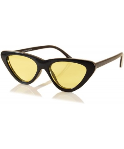 Iconic Celebrity Eye-Candy Slim Cat-Eye Sunglasses A056 - Lemon - CF1893H932H $7.55 Cat Eye