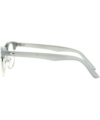 Iconic Classic Fun Color Half Horn Rim Hipster Clear Lens Eyeglasses - Grey - CF11ZP3CK9D $6.47 Rectangular