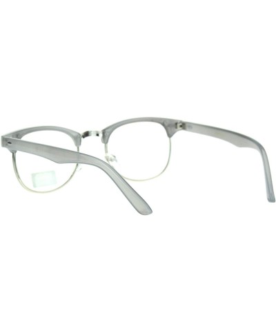 Iconic Classic Fun Color Half Horn Rim Hipster Clear Lens Eyeglasses - Grey - CF11ZP3CK9D $6.47 Rectangular